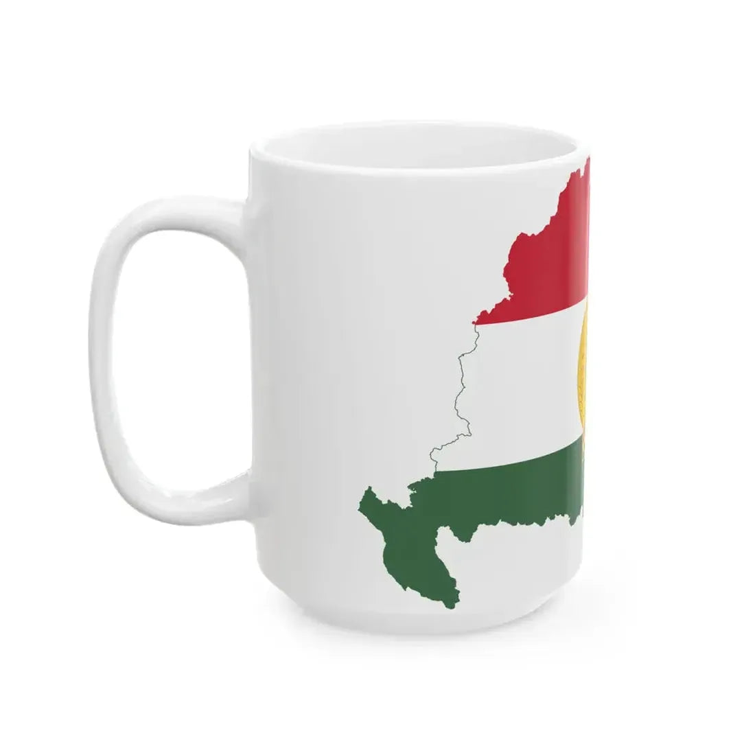 Flag-map of Greater Hungary Rakosi coat of arms (Hungary) White Coffee Mug - Go Mug Yourself