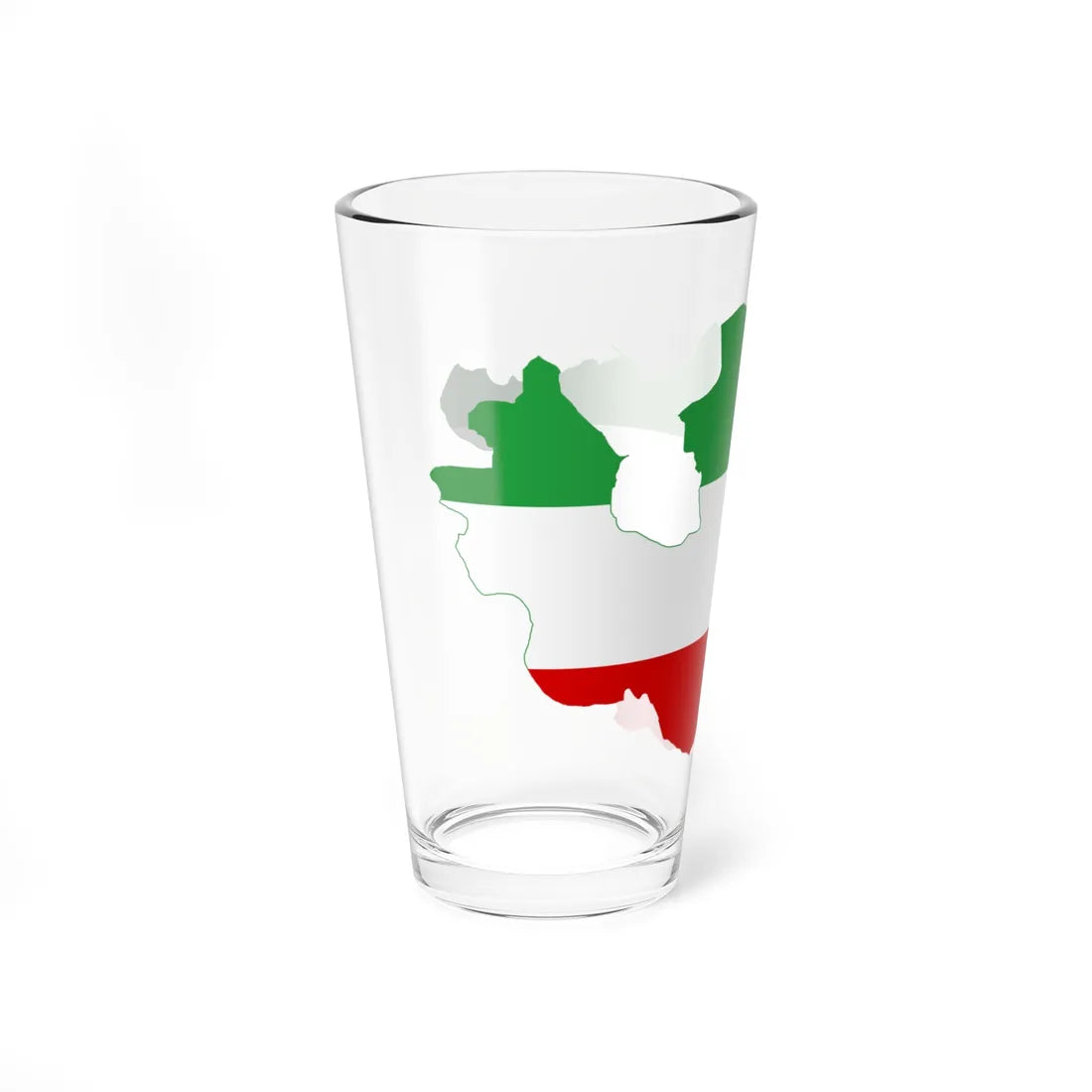 Flag-map of Greater Iran tricolour (Iran) Pint Glass 16oz - Go Mug Yourself