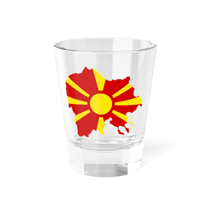 Flag-map of Greater Macedonia (North Macedonia) Shot Glass 1.5oz 1.5oz - Go Mug Yourself