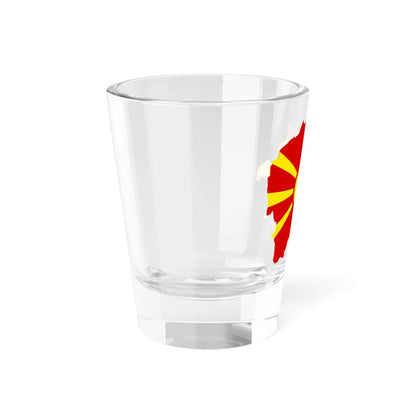 Flag-map of Greater Macedonia (North Macedonia) Shot Glass 1.5oz - Go Mug Yourself