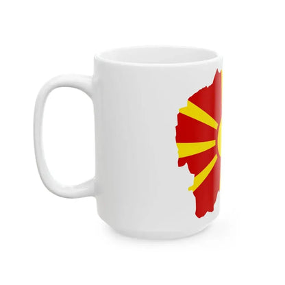 Flag-map of Greater Macedonia (North Macedonia) White Coffee Mug - Go Mug Yourself