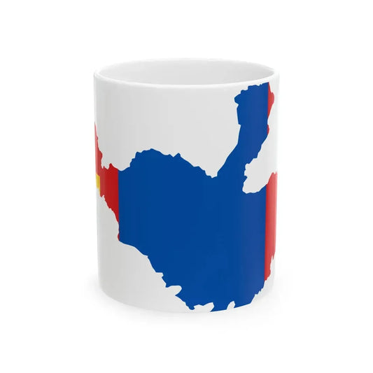 Flag-map of Greater Mongolia (Mongolia) White Coffee Mug 11oz - Go Mug Yourself