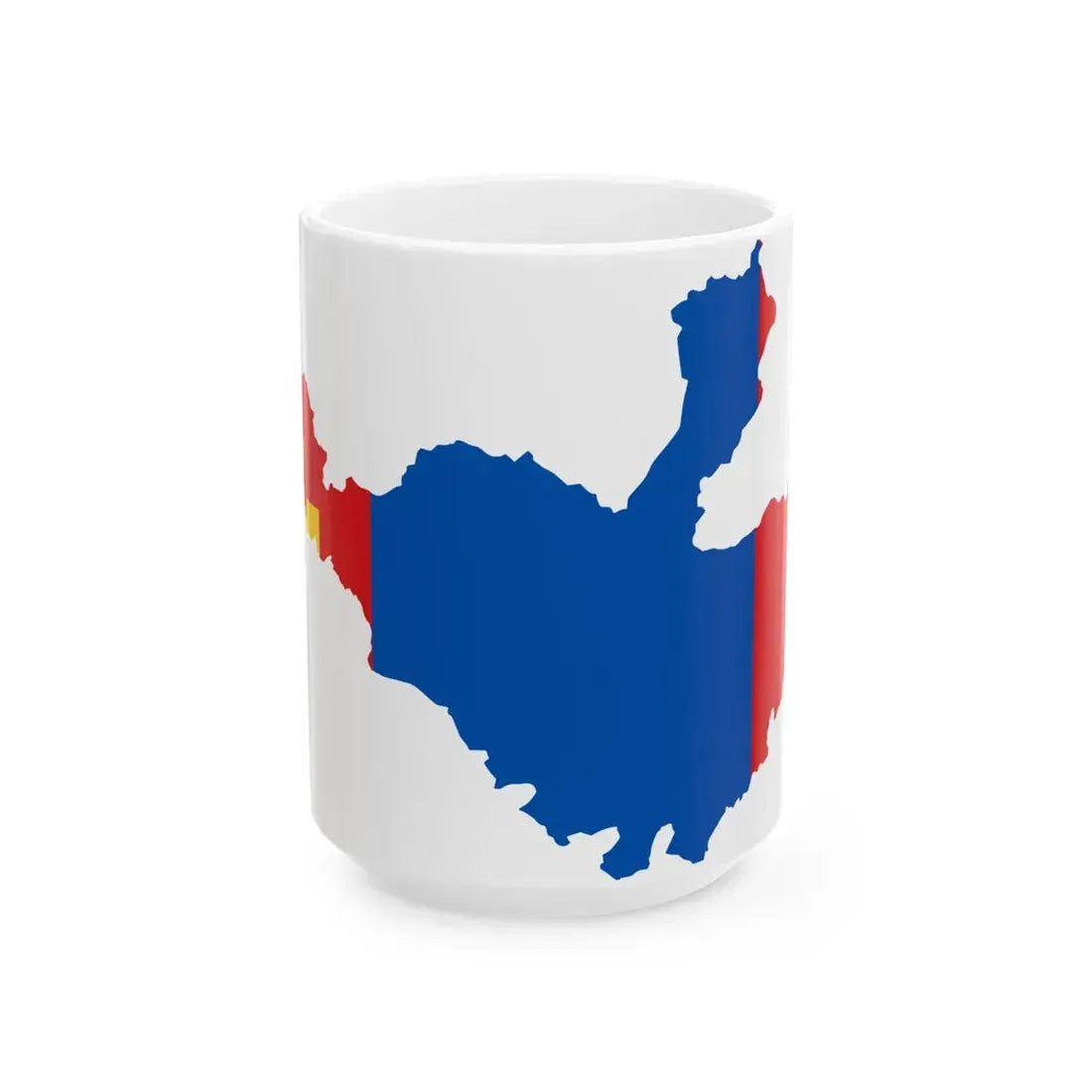 Flag-map of Greater Mongolia (Mongolia) White Coffee Mug 15oz - Go Mug Yourself