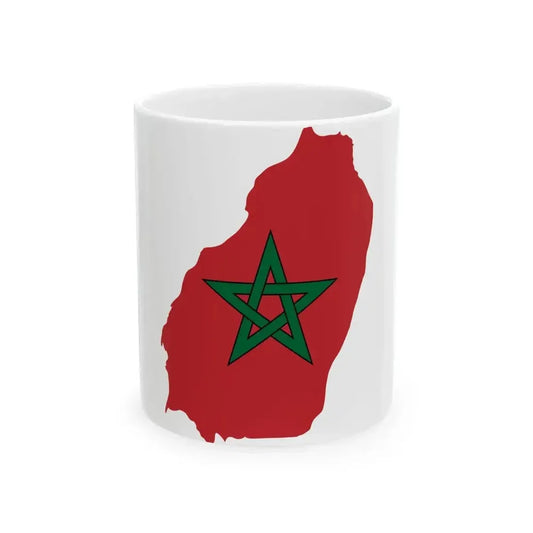 Flag map of Greater Morocco (Morocco) White Coffee Mug 11oz - Go Mug Yourself