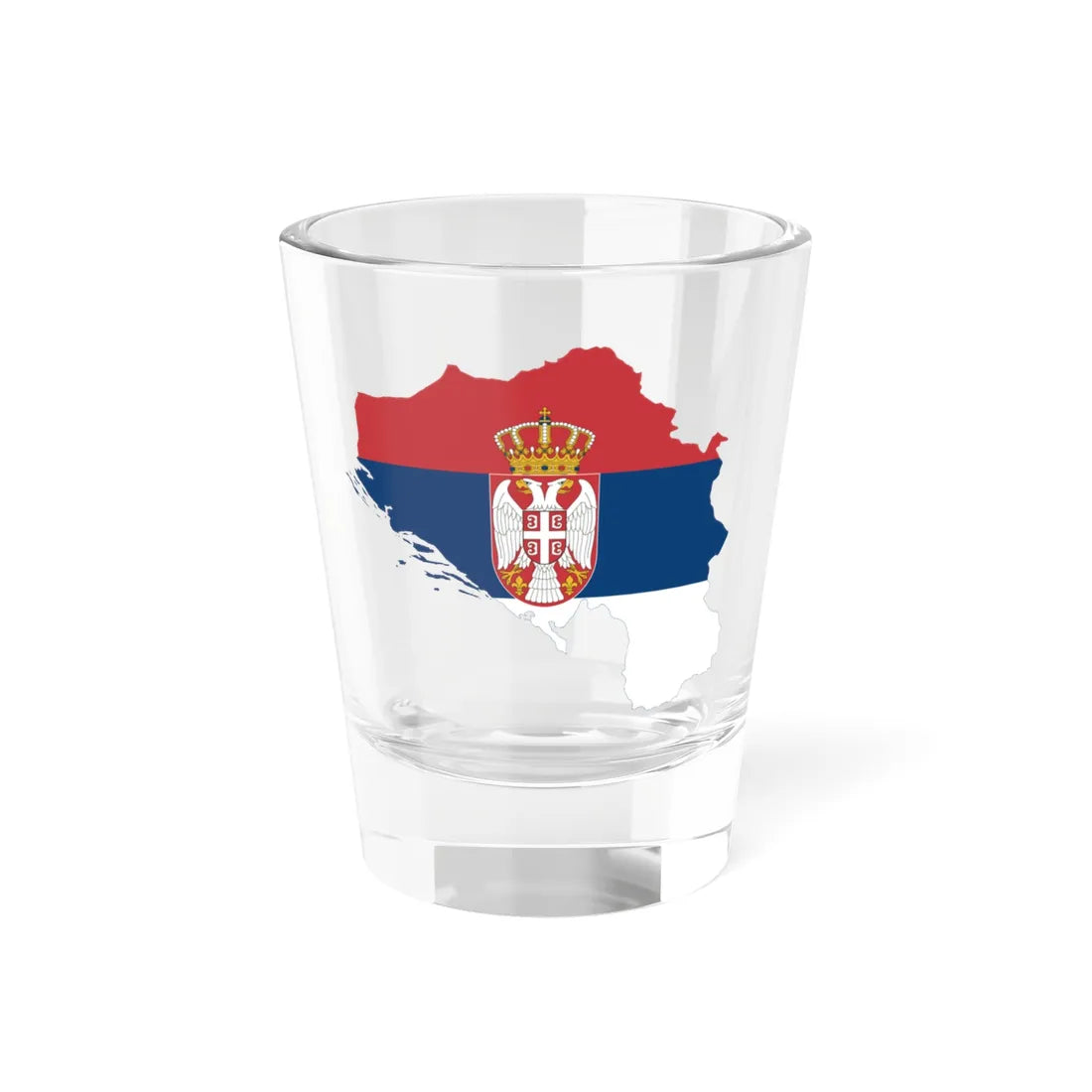 Flag-map of Greater Serbia (Serbia) Shot Glass 1.5oz 1.5oz - Go Mug Yourself