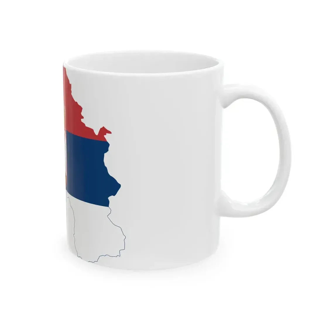 Flag-map of Greater Serbia (Serbia) White Coffee Mug - Go Mug Yourself