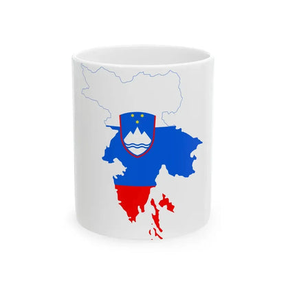 Flag-map of Greater Slovenia (Slovenia) White Coffee Mug 11oz - Go Mug Yourself