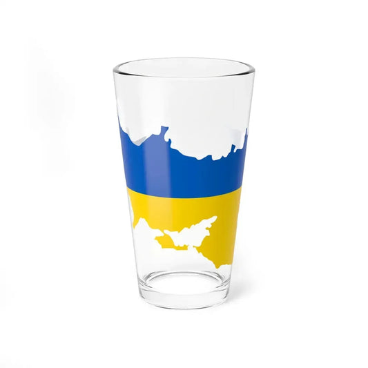 Flag-map of Greater Ukraine (Ukraine) Pint Glass 16oz 16oz - Go Mug Yourself