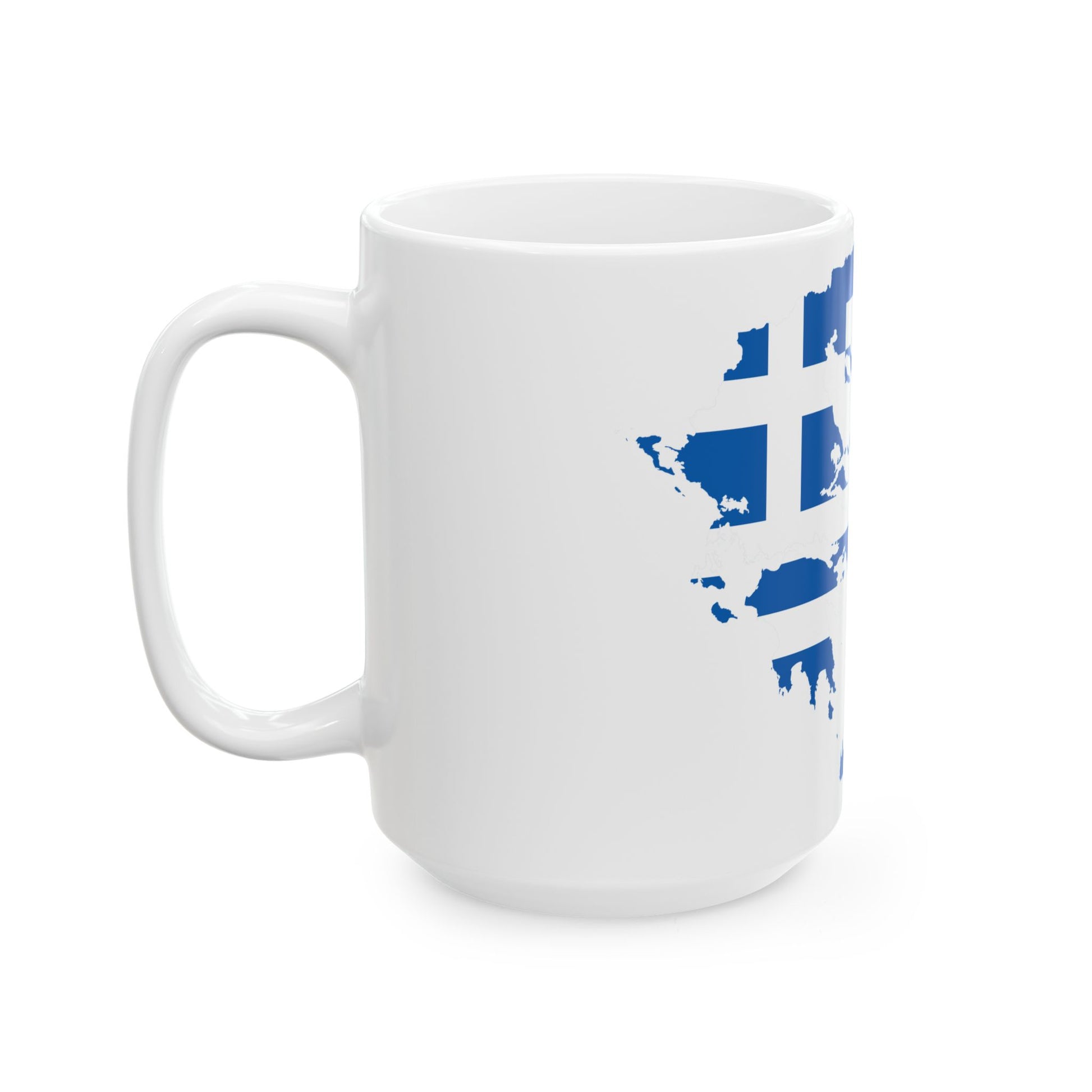 Flag-map of Greece (Greece) White Coffee Mug-Go Mug Yourself
