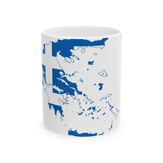Flag-map of Greece2 (Greece) White Coffee Mug 11oz - Go Mug Yourself