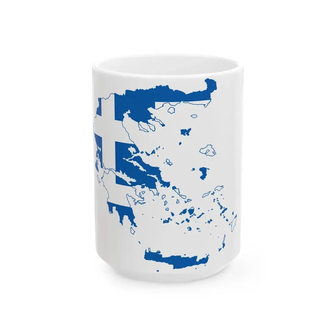 Flag-map of Greece2 (Greece) White Coffee Mug 15oz - Go Mug Yourself