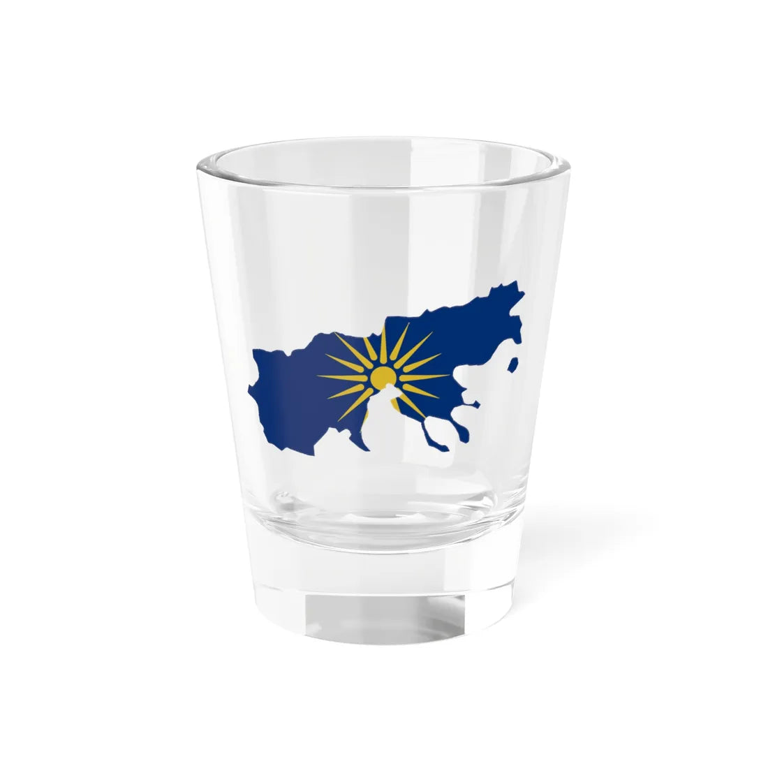 Flag-map of Greek Macedonia (Greece) Shot Glass 1.5oz 1.5oz - Go Mug Yourself