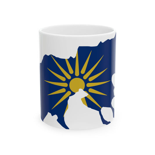 Flag-map of Greek Macedonia (Greece) White Coffee Mug-11oz-Go Mug Yourself