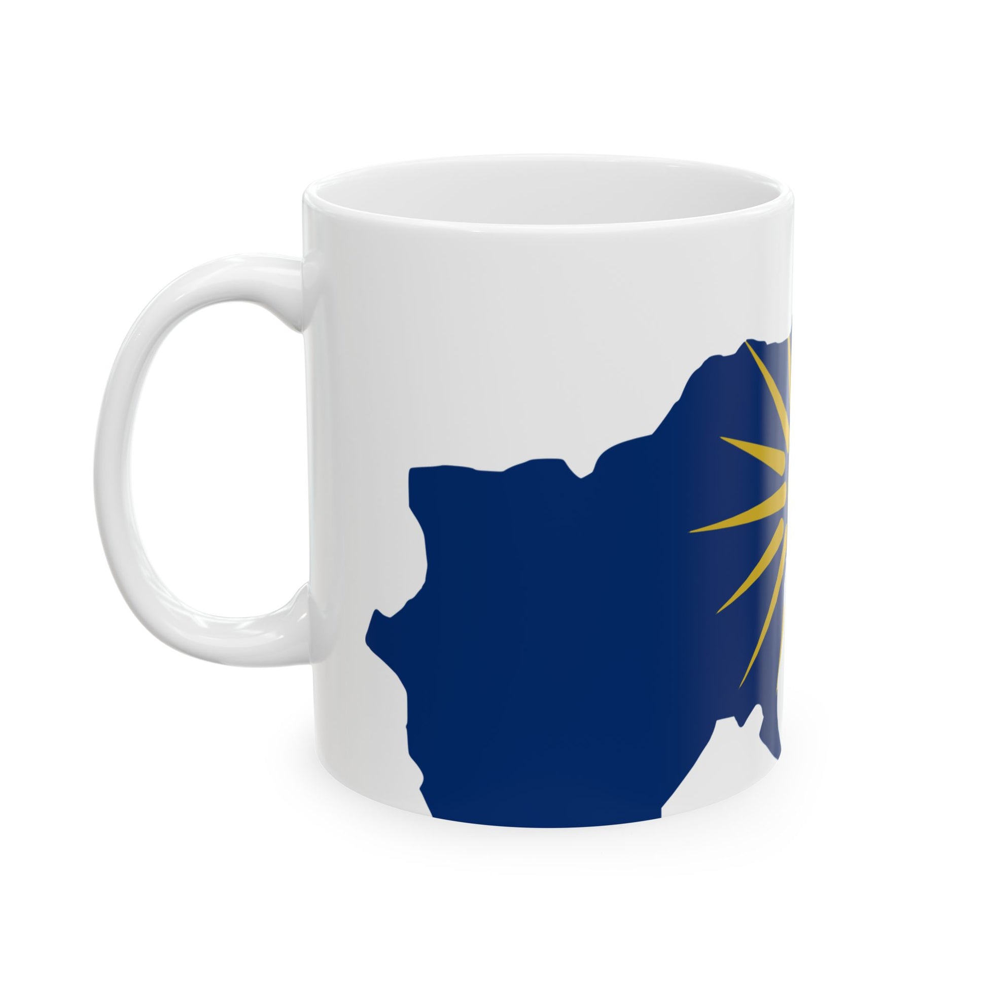 Flag-map of Greek Macedonia (Greece) White Coffee Mug-Go Mug Yourself