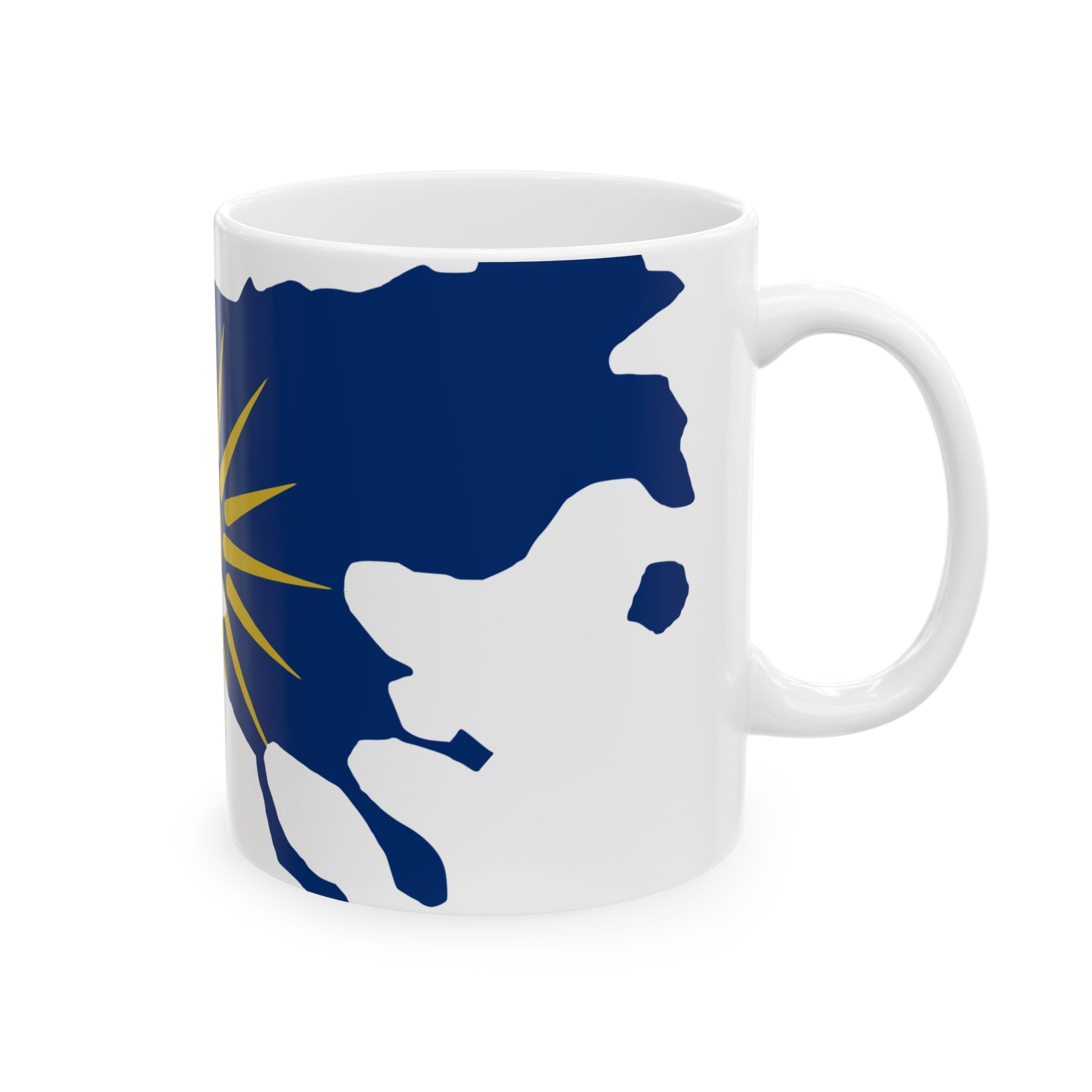 Flag-map of Greek Macedonia (Greece) White Coffee Mug-Go Mug Yourself