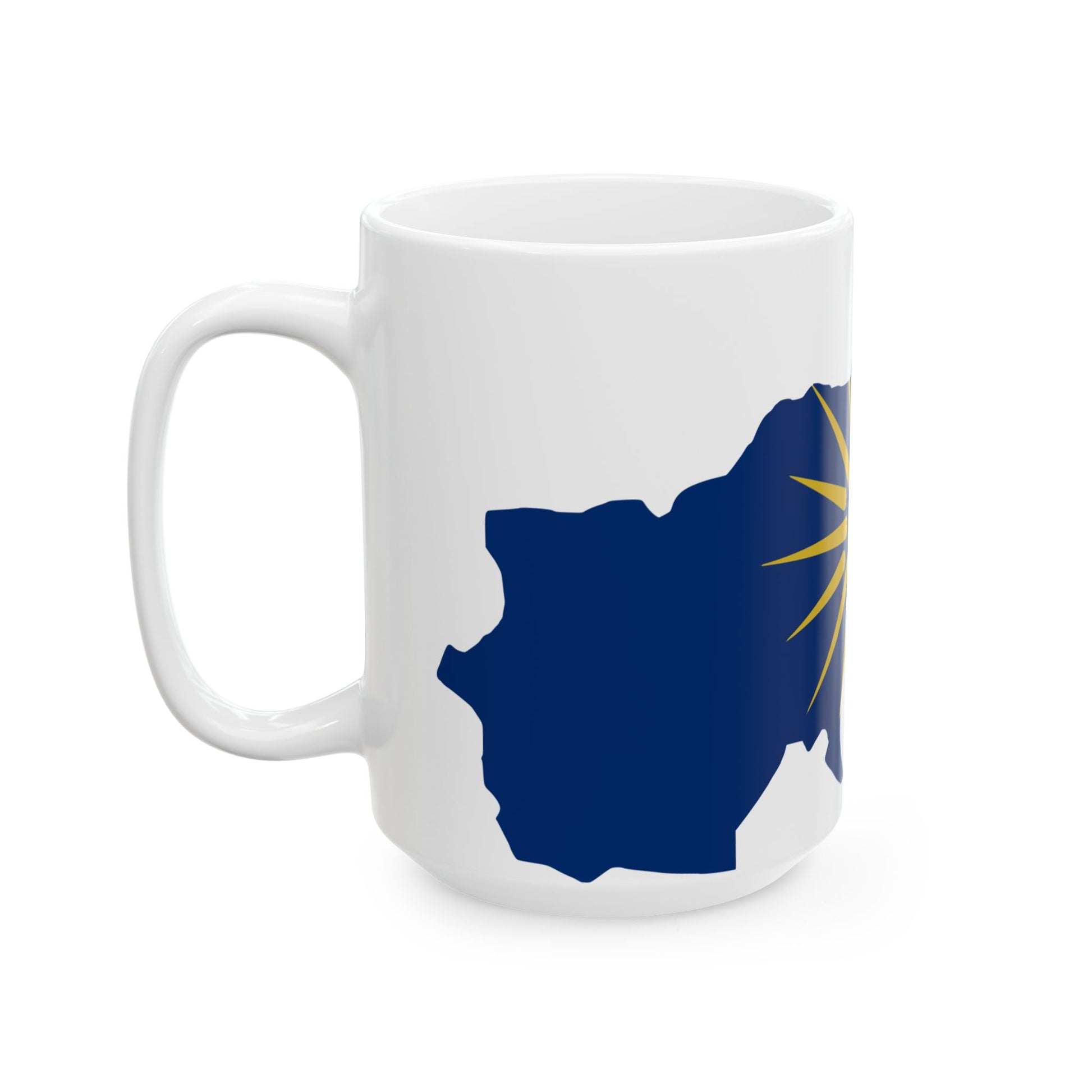 Flag-map of Greek Macedonia (Greece) White Coffee Mug-Go Mug Yourself