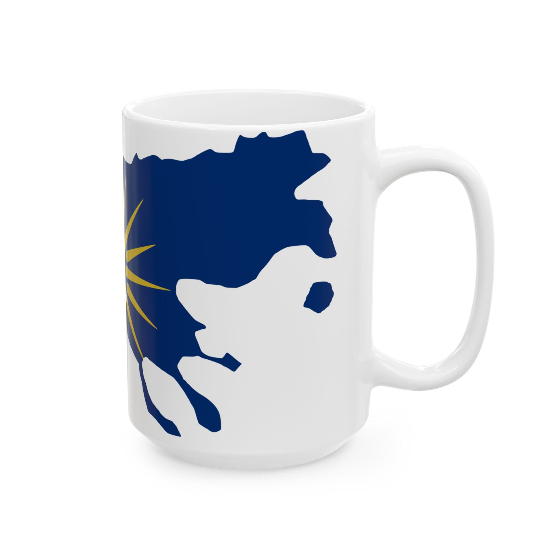 Flag-map of Greek Macedonia (Greece) White Coffee Mug-Go Mug Yourself