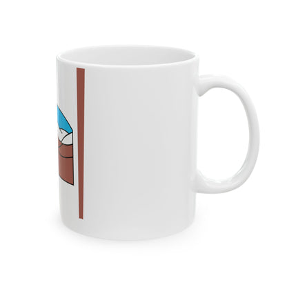 Flag map of Grise Fiord (Canada) White Coffee Mug-Go Mug Yourself