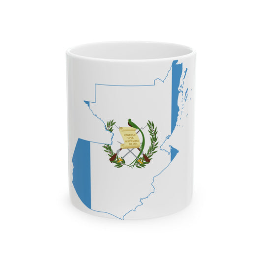 Flag-map of Guatemala Belize (Guatemala) White Coffee Mug-11oz-Go Mug Yourself