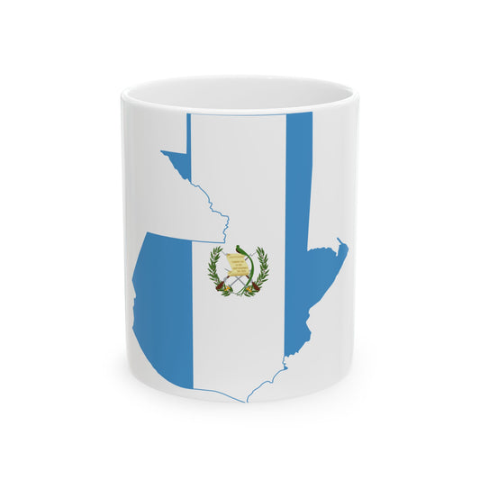 Flag map of Guatemala (Guatemala) White Coffee Mug-11oz-Go Mug Yourself