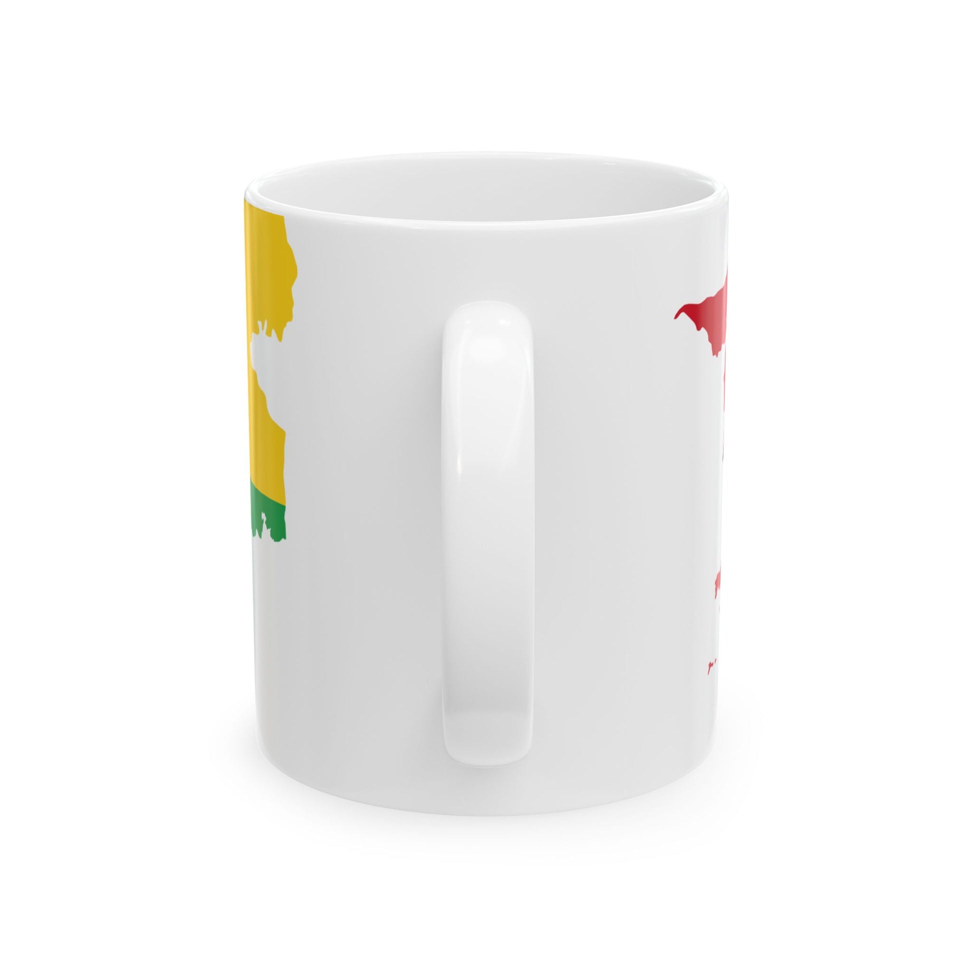 Flag map of Guinea-Bissau (Guinea) White Coffee Mug-Go Mug Yourself