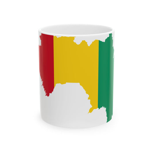 Flag map of Guinea (Guinea) White Coffee Mug-11oz-Go Mug Yourself