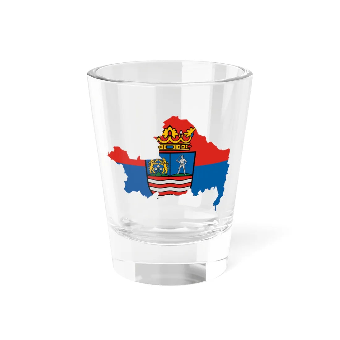 Flag-map of Gyor-Moson-Sopron County (Hungary) Shot Glass 1.5oz 1.5oz - Go Mug Yourself