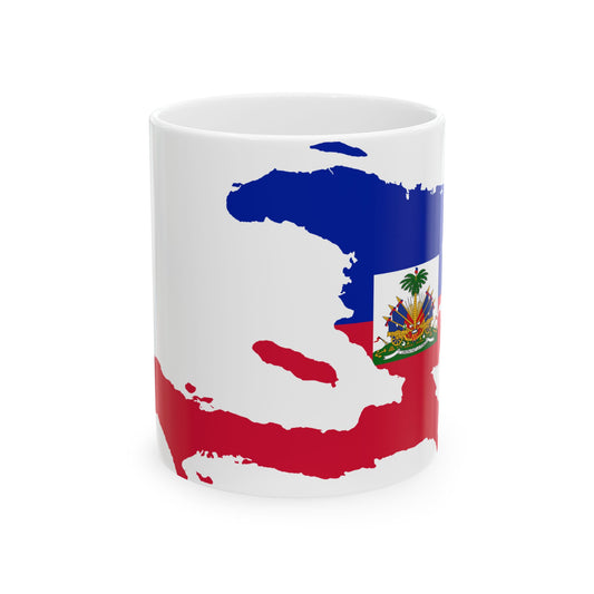 Flag map of Haiti (Haiti) White Coffee Mug-11oz-Go Mug Yourself