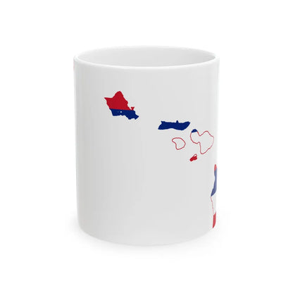 Flag-map of Hawaii (United States) White Coffee Mug 11oz - Go Mug Yourself