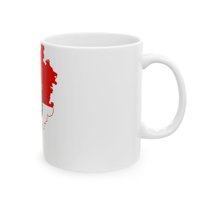 Flag map of Hesse (Germany) White Coffee Mug-Go Mug Yourself