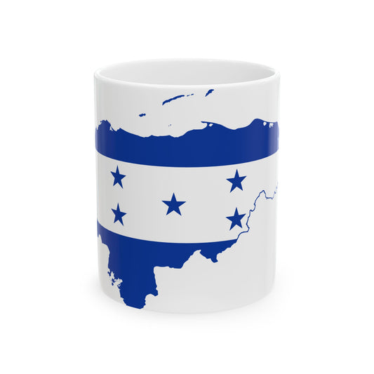 Flag map of Honduras 1949 - 2022 (Honduras) White Coffee Mug-11oz-Go Mug Yourself