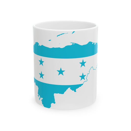 Flag-map of Honduras (Honduras) White Coffee Mug-11oz-Go Mug Yourself