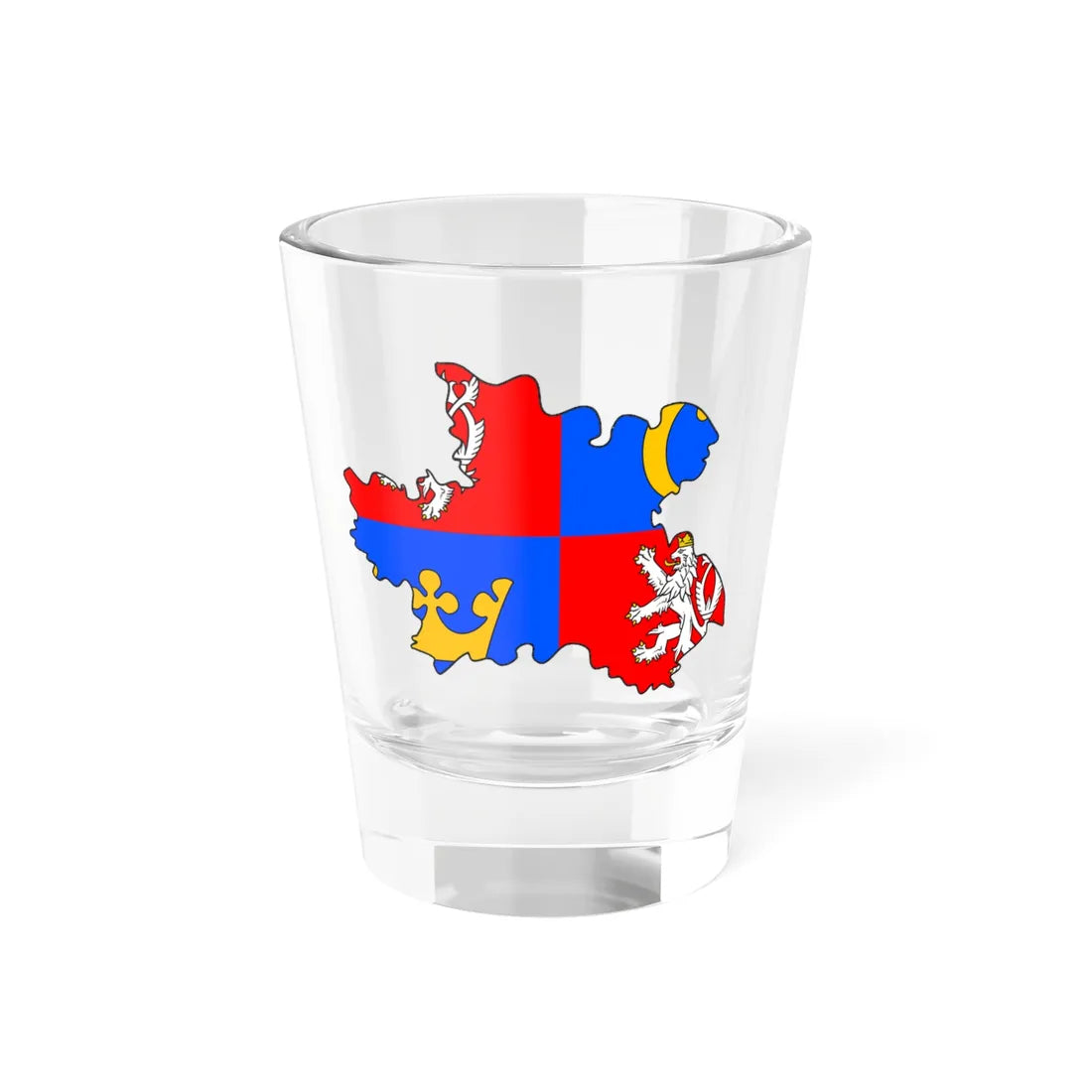 Flag-map of Hradec Kralove Region (Czech Republic) Shot Glass 1.5oz 1.5oz - Go Mug Yourself