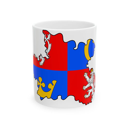 Flag-map of Hradec Kralove Region (Czech Republic) White Coffee Mug-11oz-Go Mug Yourself