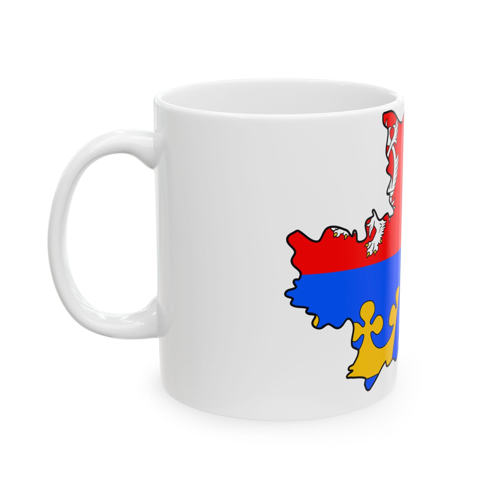 Flag-map of Hradec Kralove Region (Czech Republic) White Coffee Mug-Go Mug Yourself