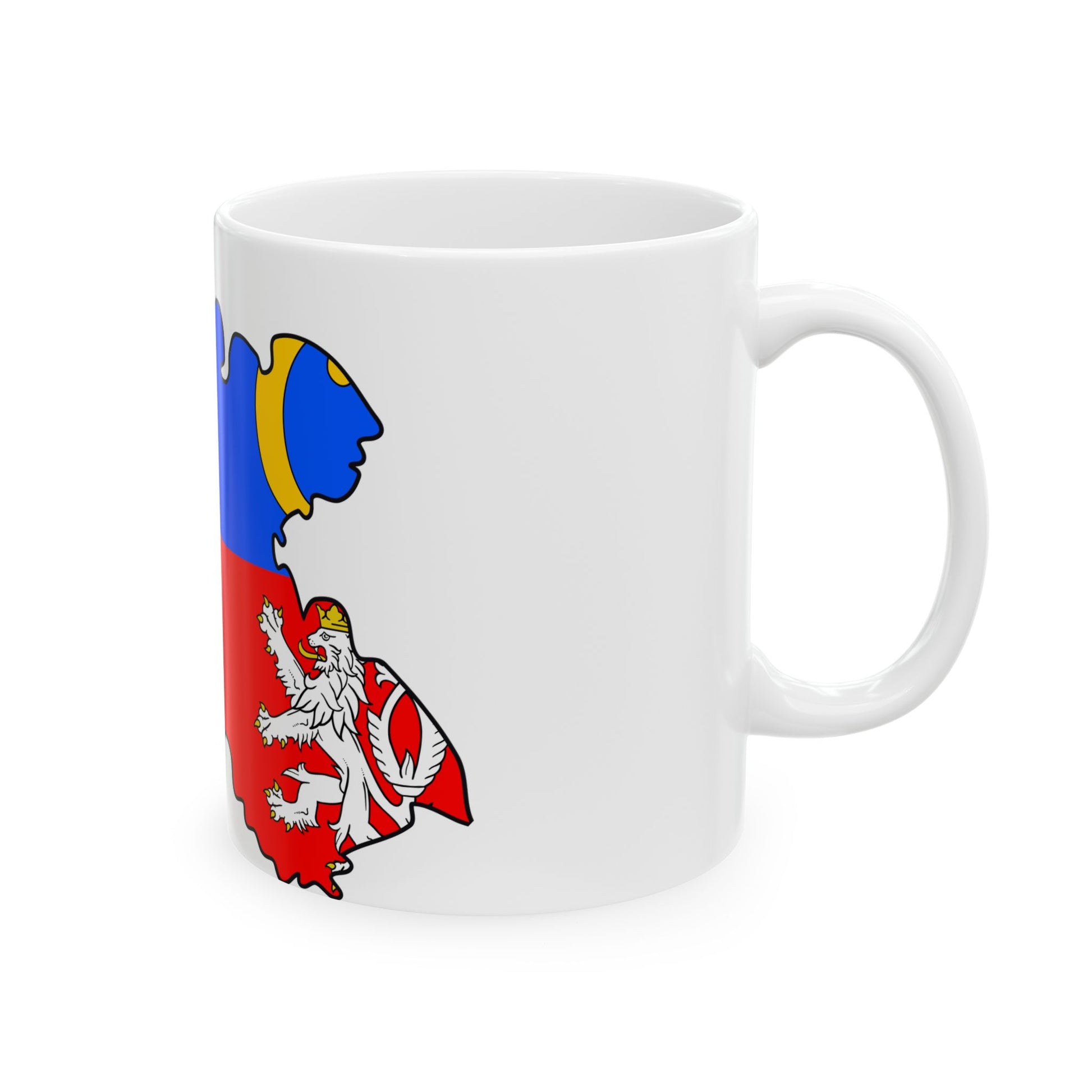 Flag-map of Hradec Kralove Region (Czech Republic) White Coffee Mug-Go Mug Yourself