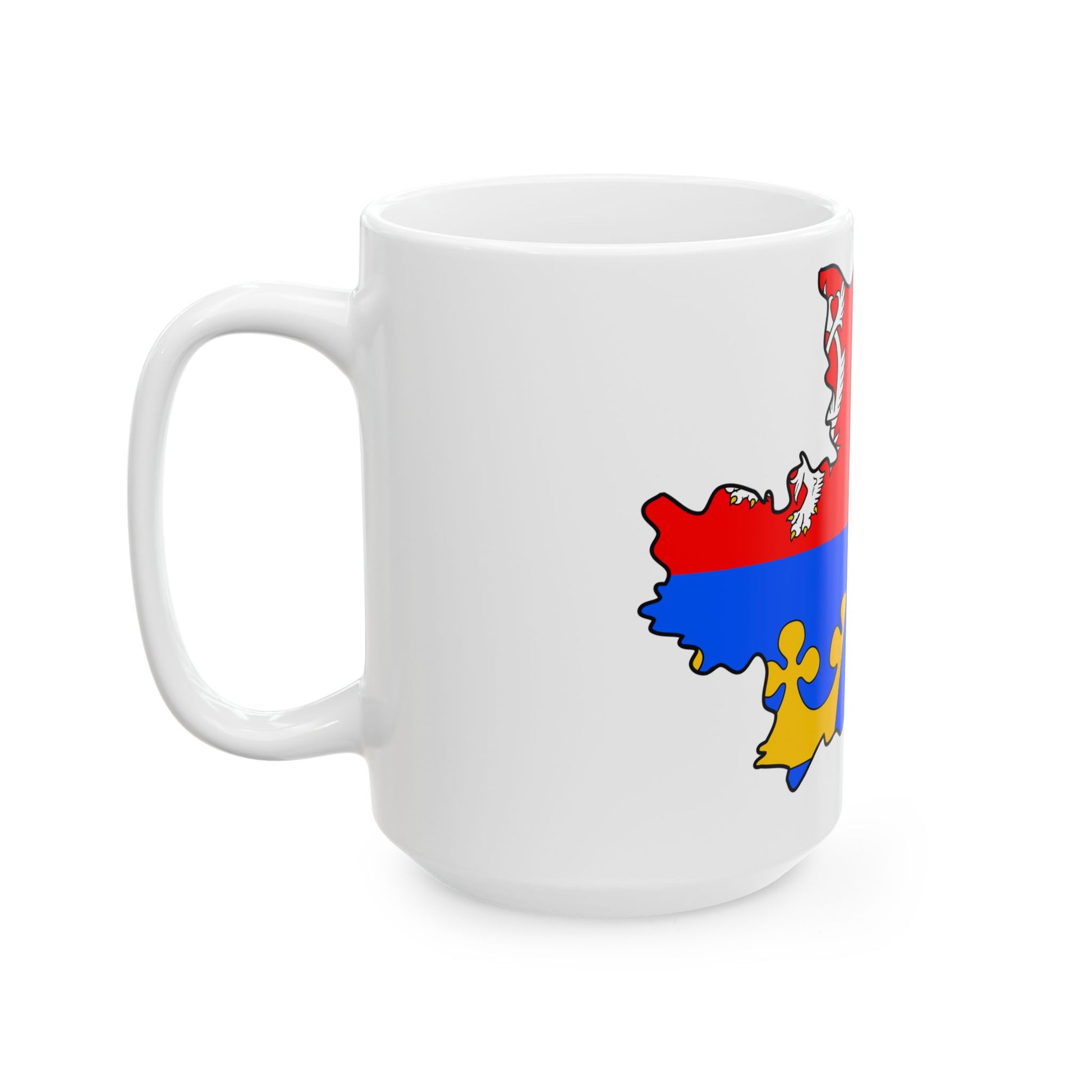Flag-map of Hradec Kralove Region (Czech Republic) White Coffee Mug-Go Mug Yourself