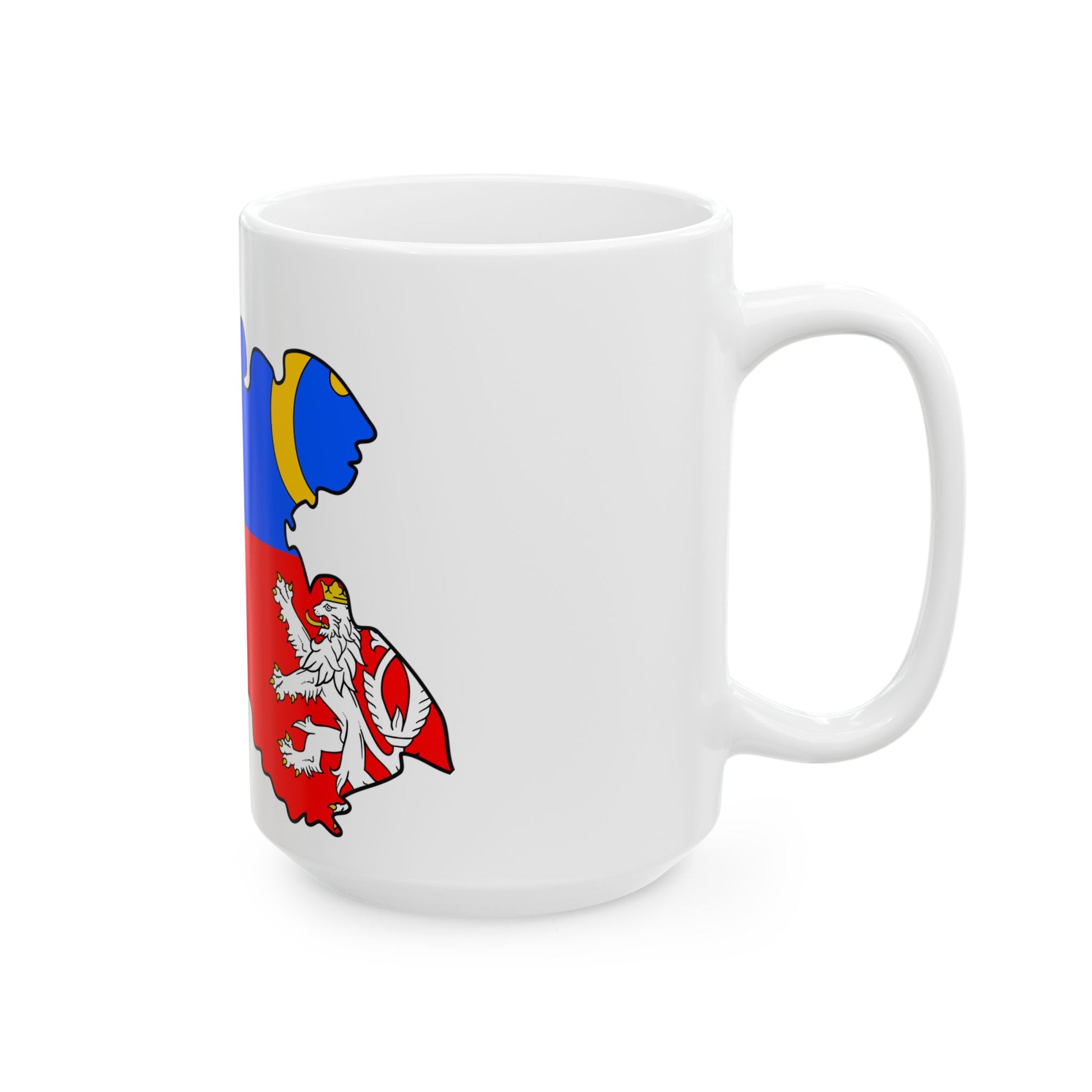 Flag-map of Hradec Kralove Region (Czech Republic) White Coffee Mug-Go Mug Yourself