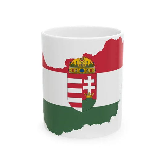 Flag-map of Hungary 1922-1938 1945-1946 (Hungary) White Coffee Mug 11oz - Go Mug Yourself