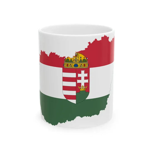 Flag-map of Hungary 1938-1939 (Hungary) White Coffee Mug 11oz - Go Mug Yourself