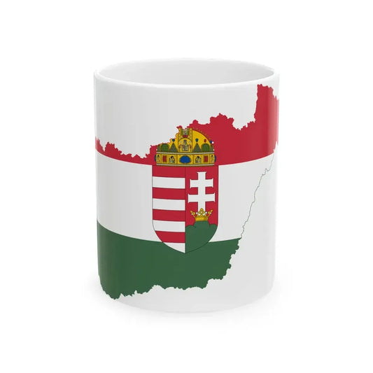 Flag-map of Hungary 1939-1940 (Hungary) White Coffee Mug 11oz - Go Mug Yourself