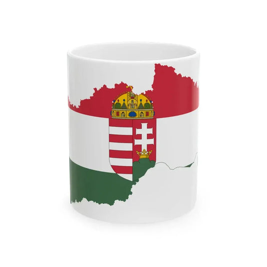 Flag-map of Hungary 1940-1941 (Hungary) White Coffee Mug 11oz - Go Mug Yourself