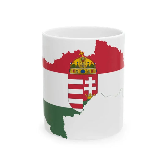Flag-map of Hungary 1941-1945 (Hungary) White Coffee Mug 11oz - Go Mug Yourself