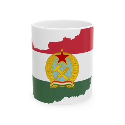 Flag-map of Hungary 1949-1956 (Hungary) White Coffee Mug 11oz - Go Mug Yourself