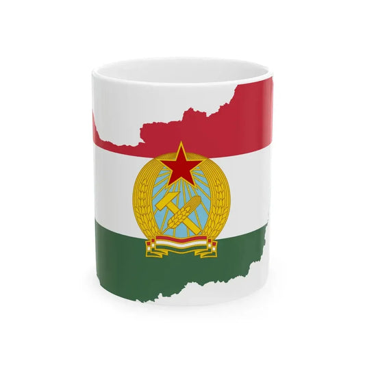 Flag-map of Hungary 1949-1956 (Hungary) White Coffee Mug 11oz - Go Mug Yourself