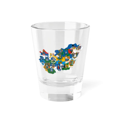 Flag-map of Hungary subdivisions (Hungary) Shot Glass 1.5oz 1.5oz - Go Mug Yourself