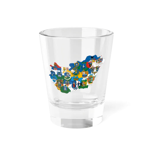 Flag-map of Hungary subdivisions (Hungary) Shot Glass 1.5oz 1.5oz - Go Mug Yourself
