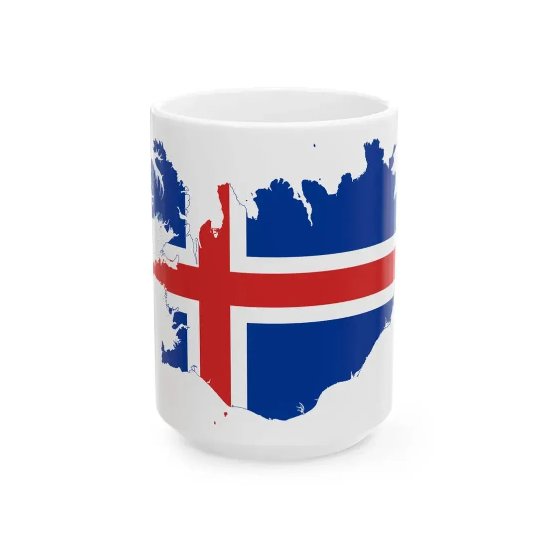 Flag-map of Iceland (Iceland) White Coffee Mug 15oz - Go Mug Yourself