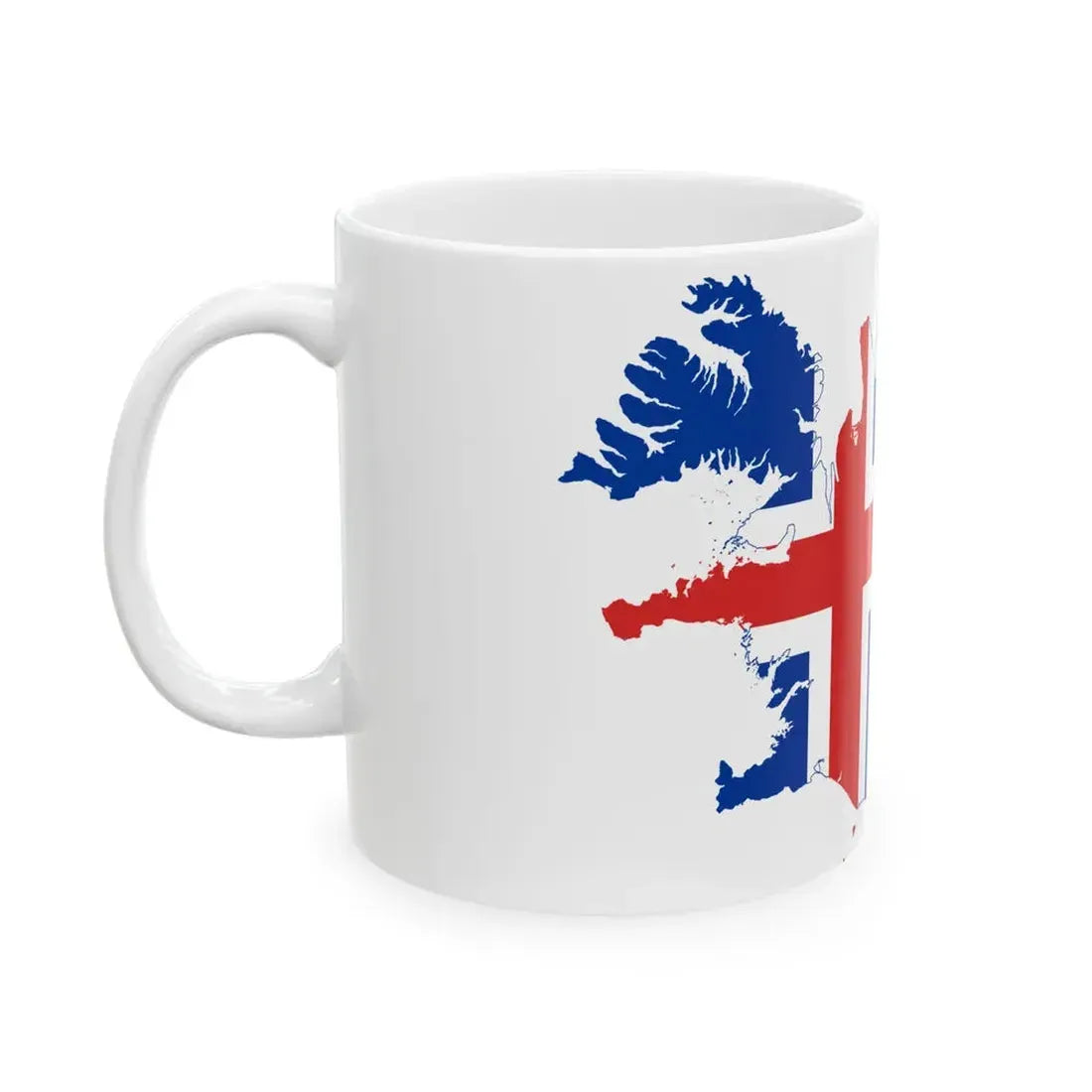 Flag-map of Iceland (Iceland) White Coffee Mug - Go Mug Yourself