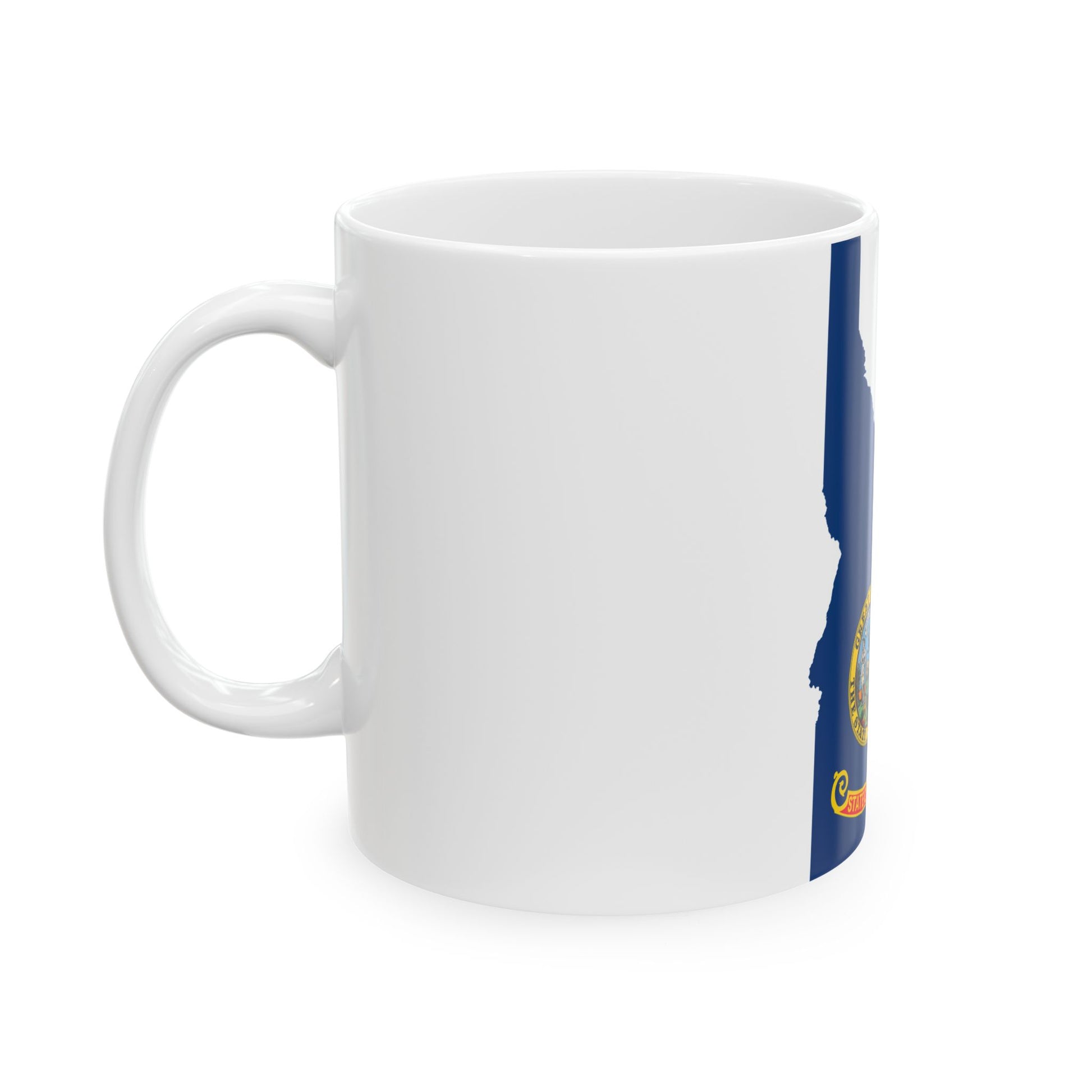 Flag-map of Idaho (United States) White Coffee Mug-Go Mug Yourself